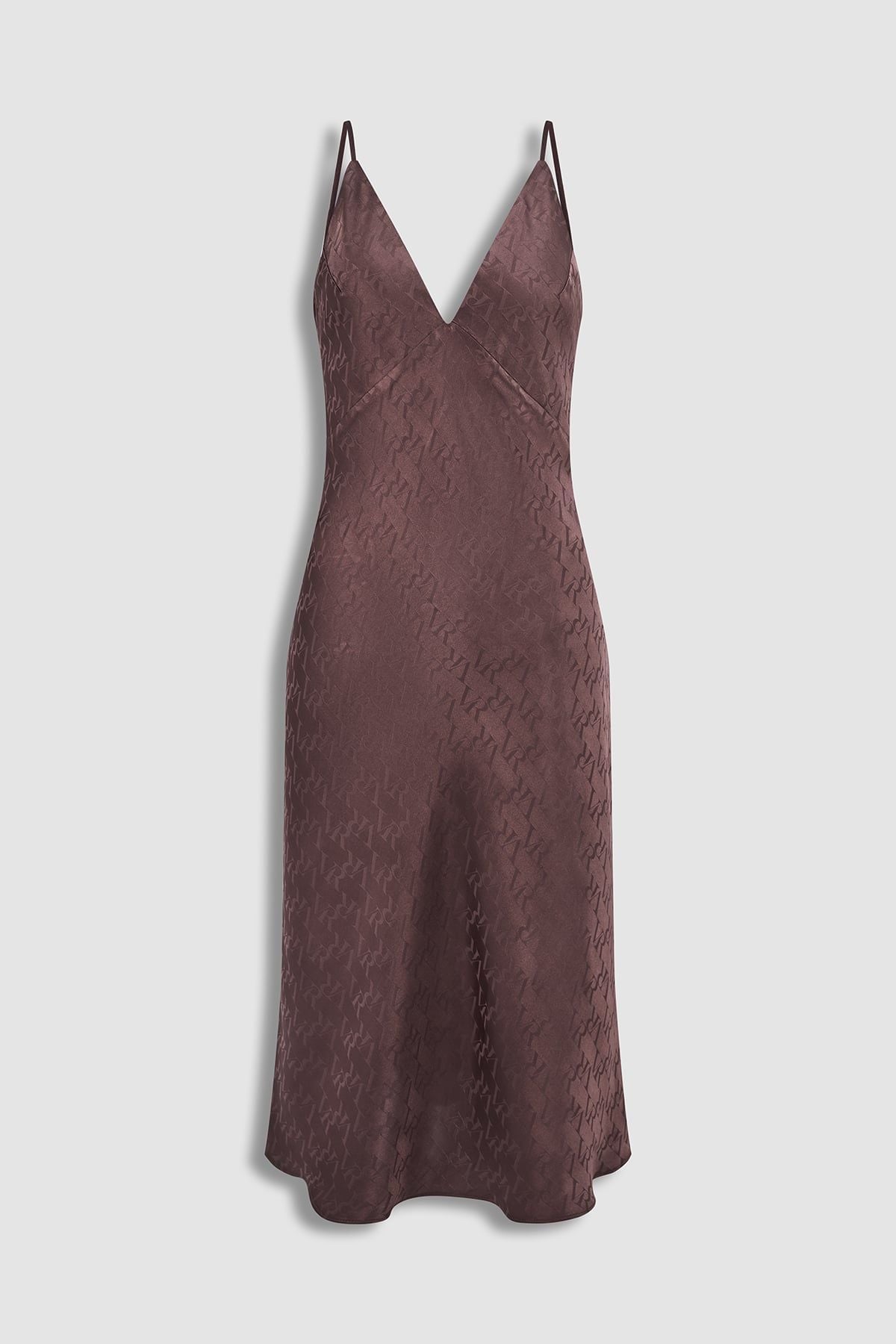 Đầm lửng Vera satin Jacquard hai dây – V0840