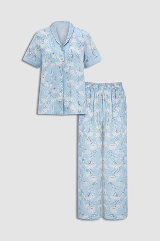 Bộ pijama dài nữ Vera rayon in tay ngắn - V0831