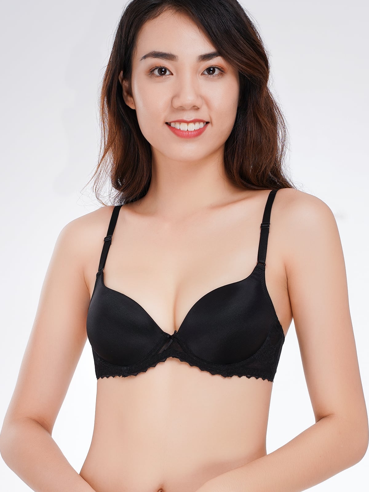 [CHỦ NHẬT] Áo ngực Misaki mút dày cúp trơn phối ren - 7325