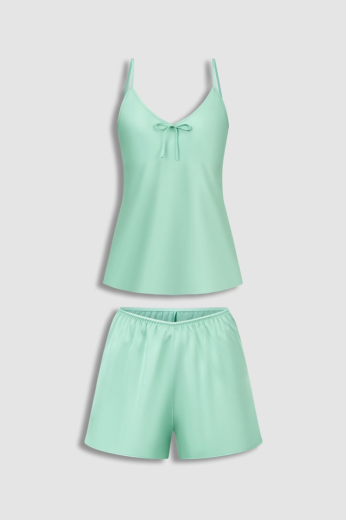 Bộ short nữ Vera satin trơn hai dây – V0890