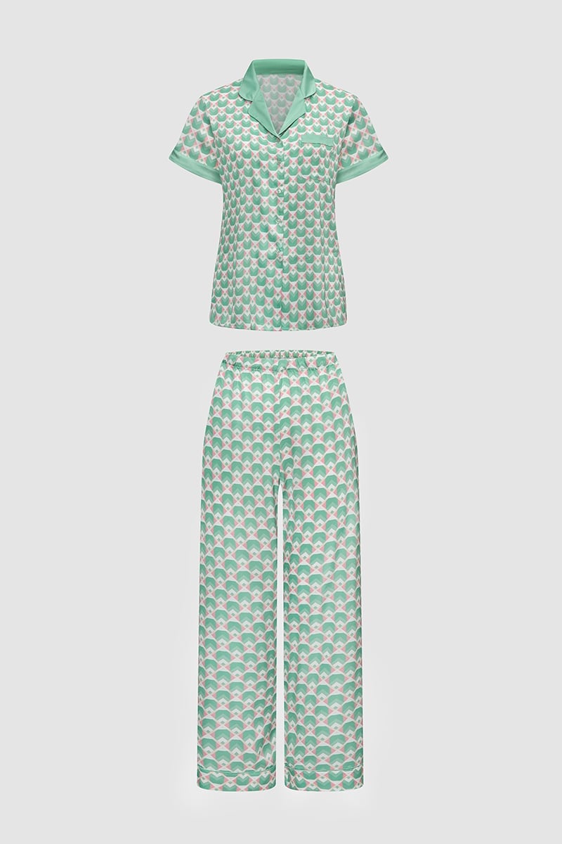 Bộ Pijama Nữ Vera V0767 Satin Dài Tay Ngắn Vera