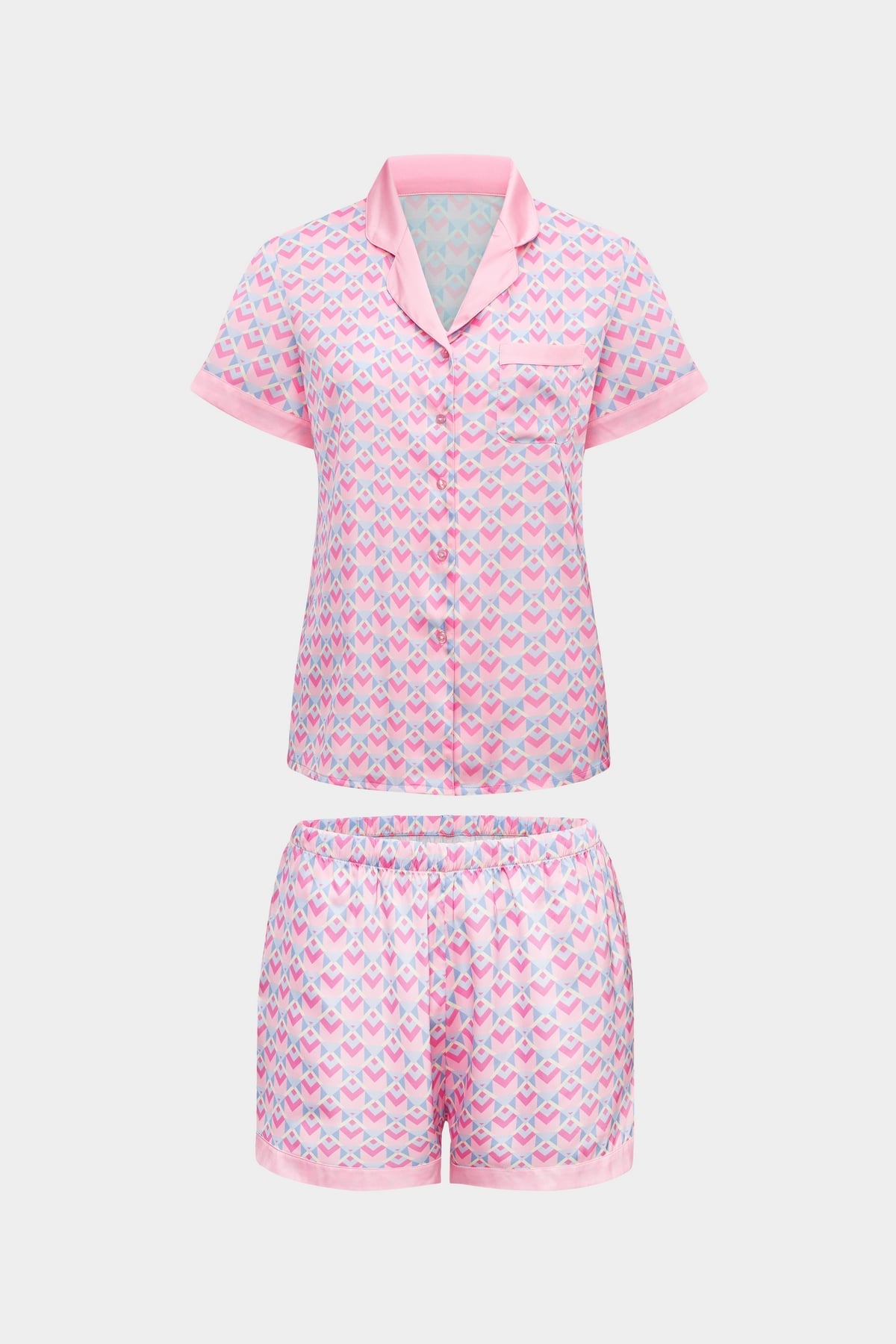 Bộ pijama ngắn nữ Vera satin in tay ngắn - V0768