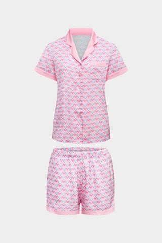 Bộ pijama ngắn nữ Vera satin in tay ngắn - V0768