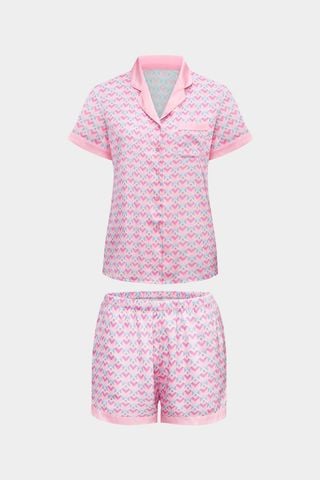 Bộ pijama ngắn nữ Vera satin in tay ngắn - V0768
