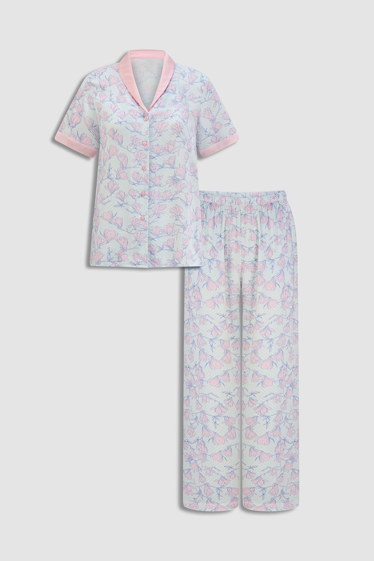 Bộ pijama dài nữ Vera rayon in tay ngắn – V0831