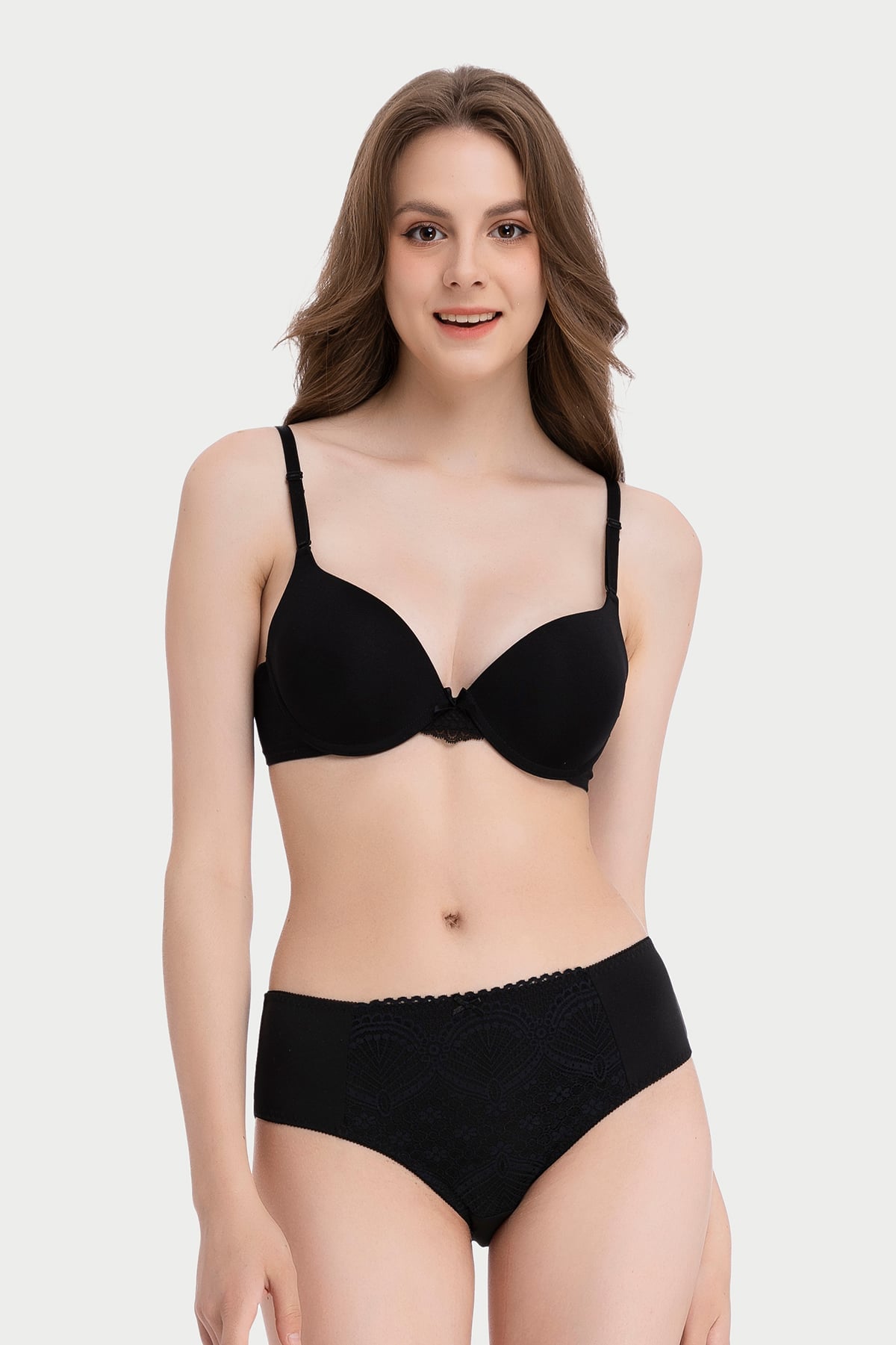 Quần lót lưng cao Misaki microfiber phối ren - M1082