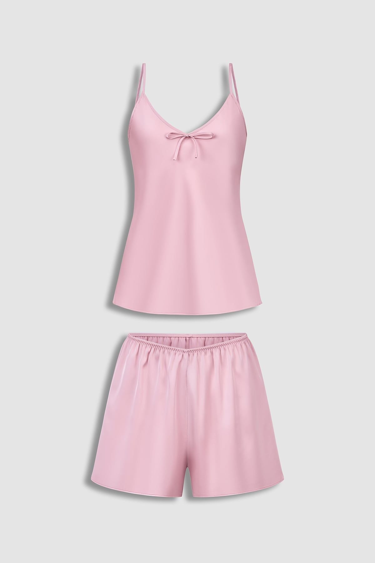 Bộ short nữ Vera satin trơn hai dây – V0890