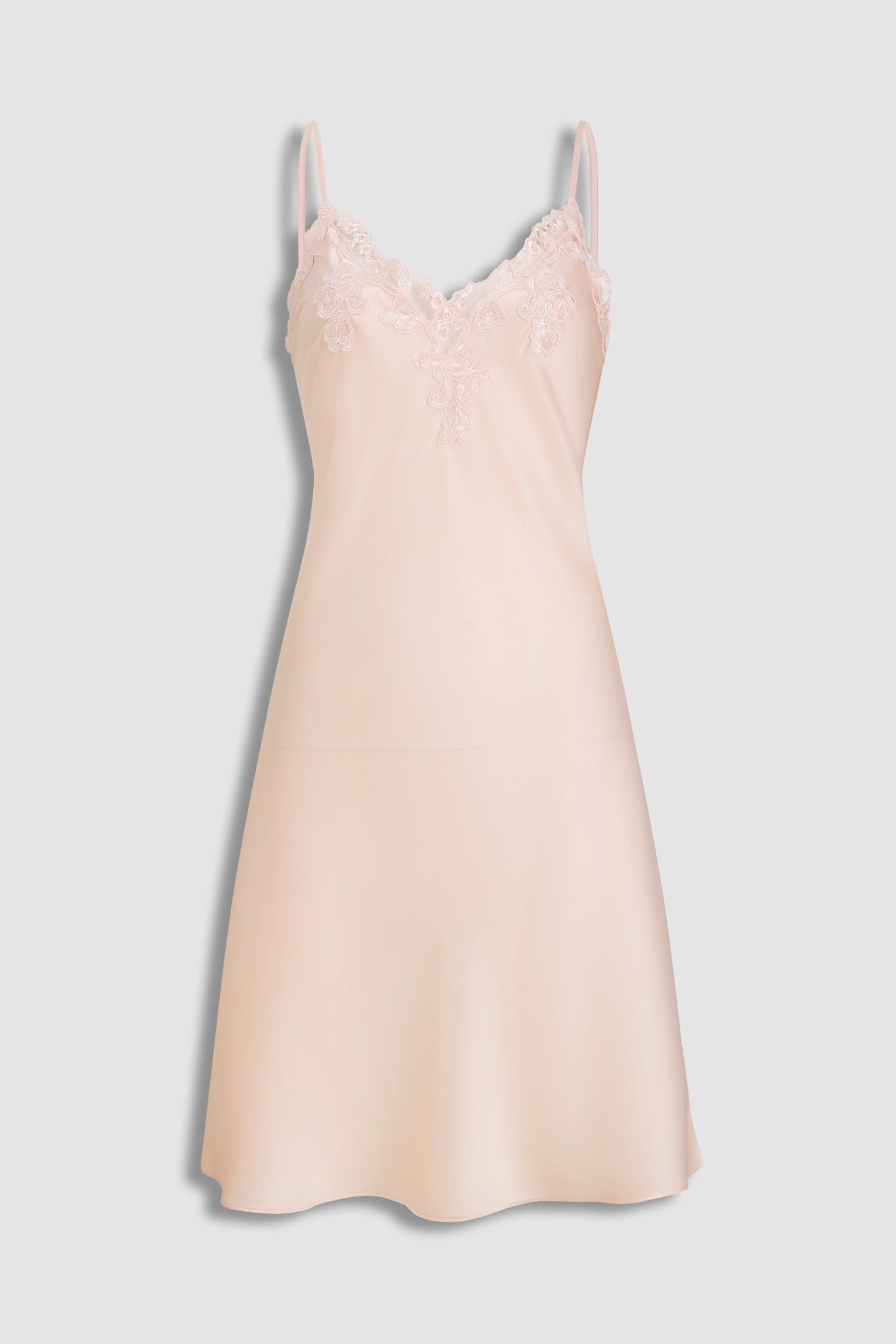 Đầm ngắn nữ Vera satin trơn phối ren hai dây - V0734