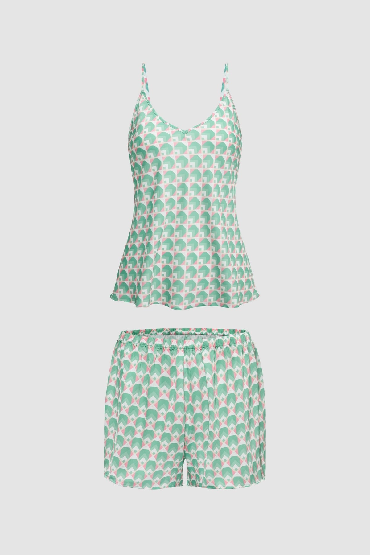 Bộ short nữ Vera satin in hai dây - V0766