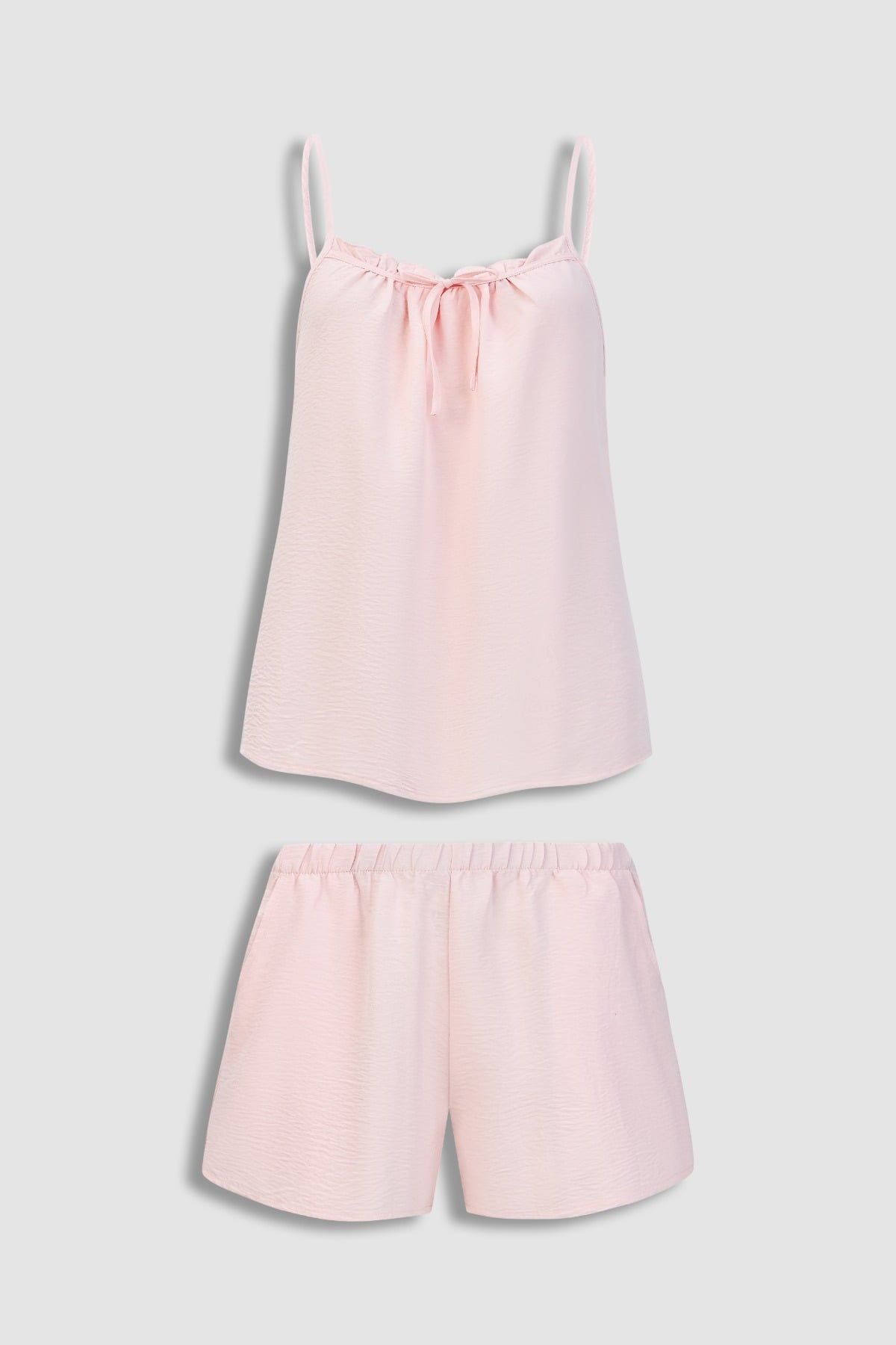 Bộ short Misaki cotton nhăn trơn hai dây - M1117