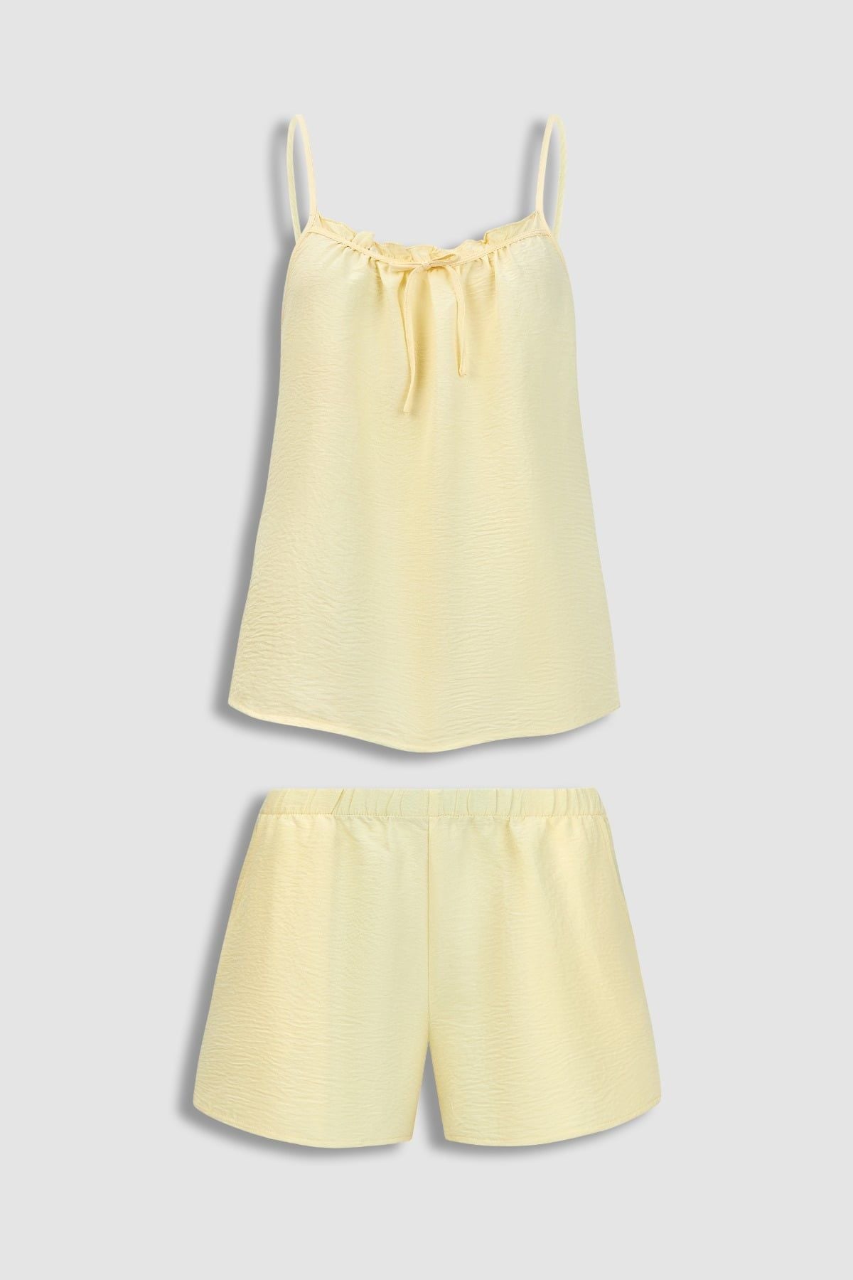 Bộ short Misaki cotton nhăn trơn hai dây - M1117