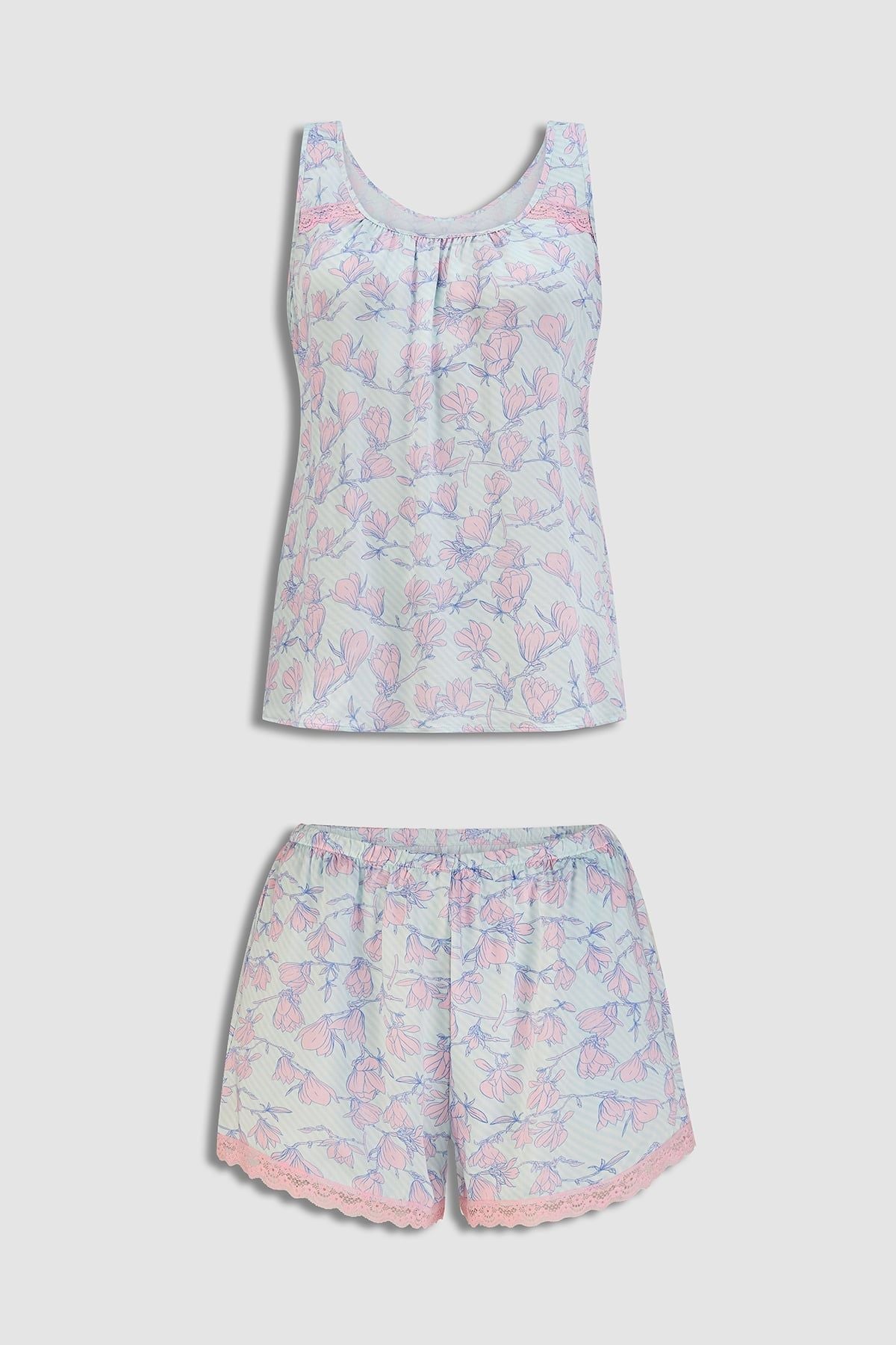 Bộ short nữ Vera rayon in phối ren sát nách - V0829