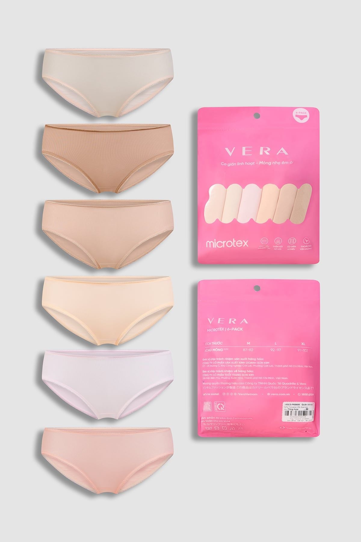 Quần lót nữ Pack Love VERA thun lạnh - 6323 (cạp thấp)