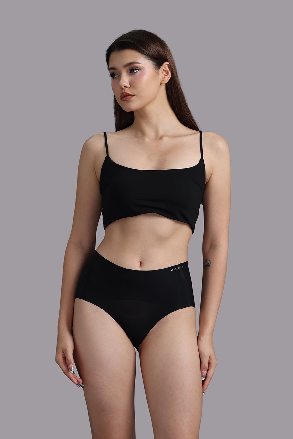 Quần lót lưng cao nữ vera nylon trơn - v0633