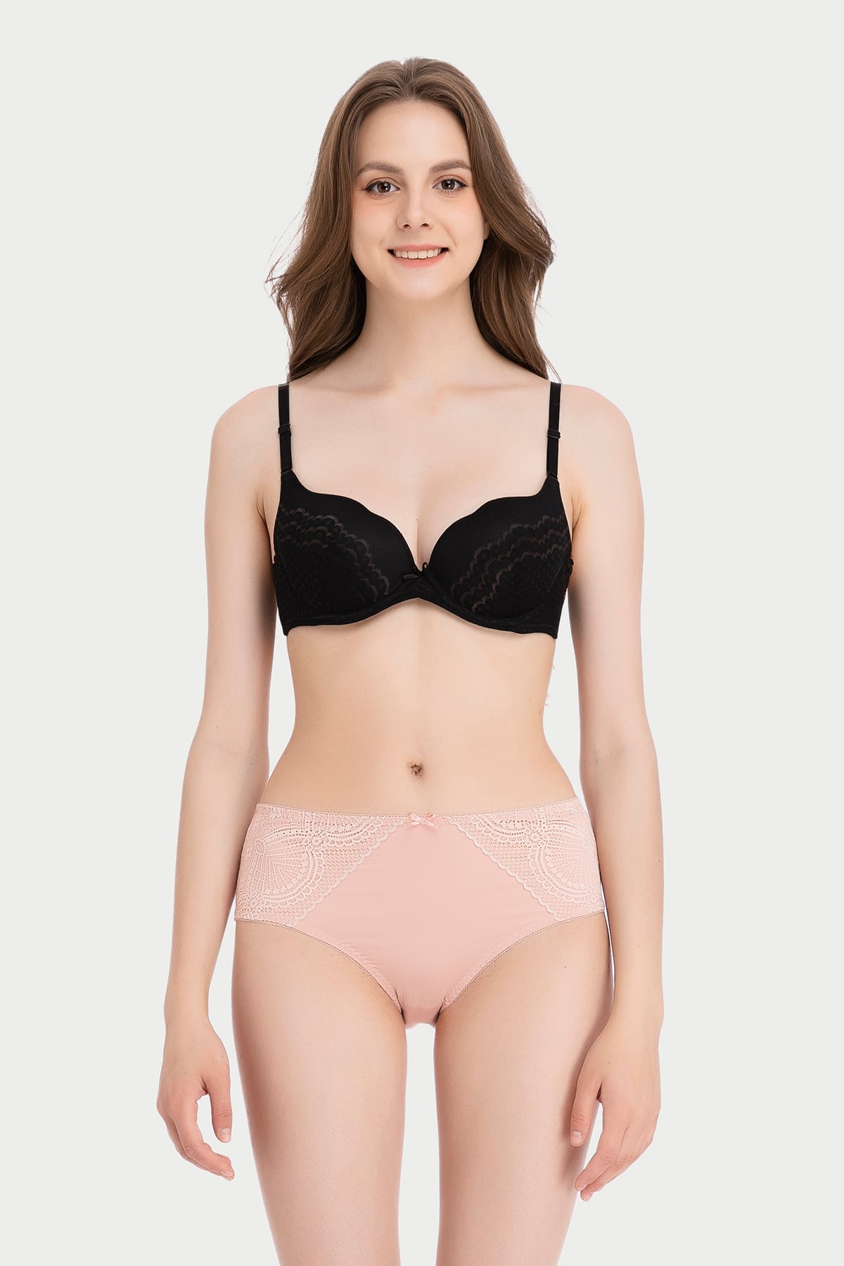 Quần lót lưng cao Misaki microfiber phối ren - M1083