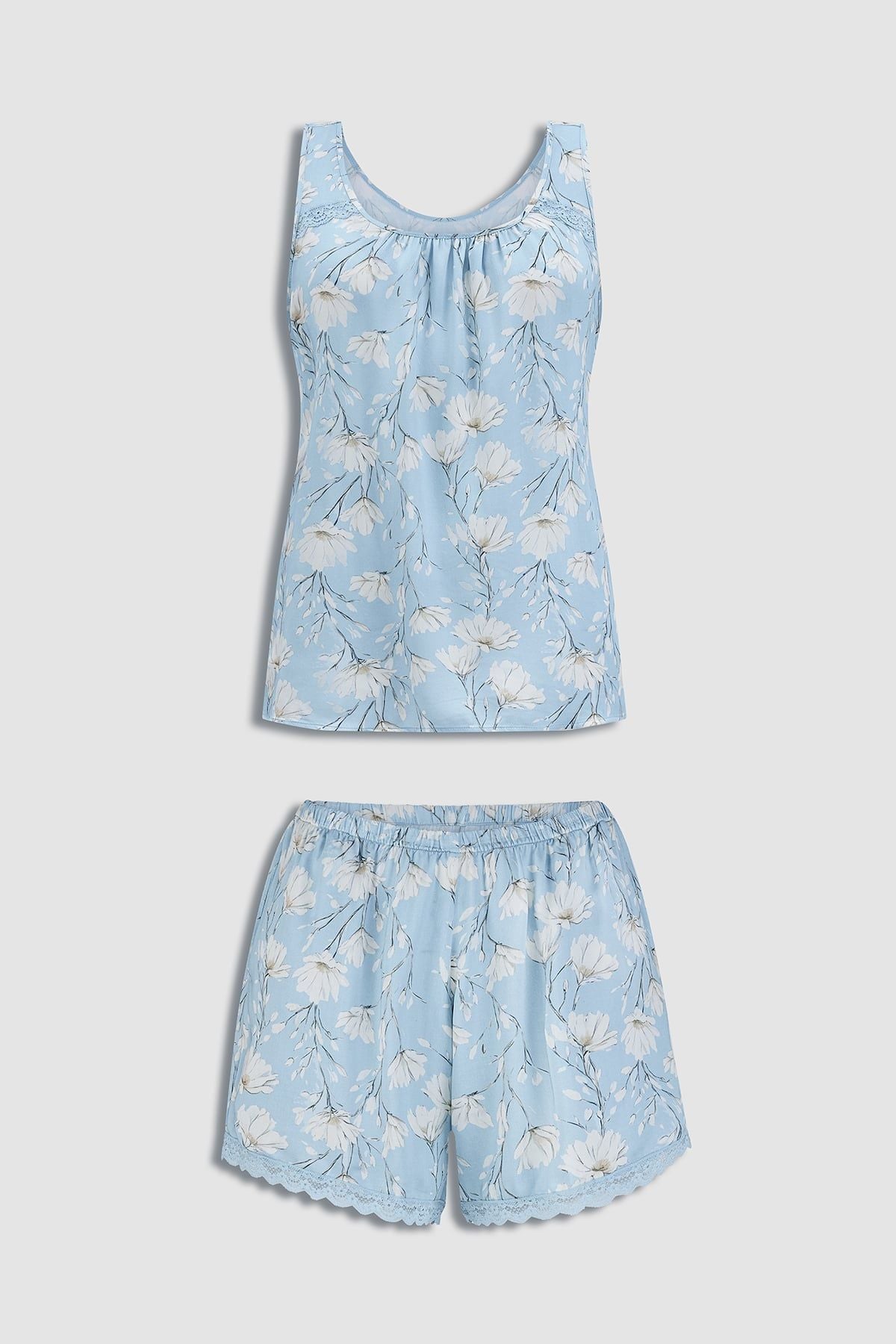 Bộ short nữ Vera rayon in phối ren sát nách - V0829