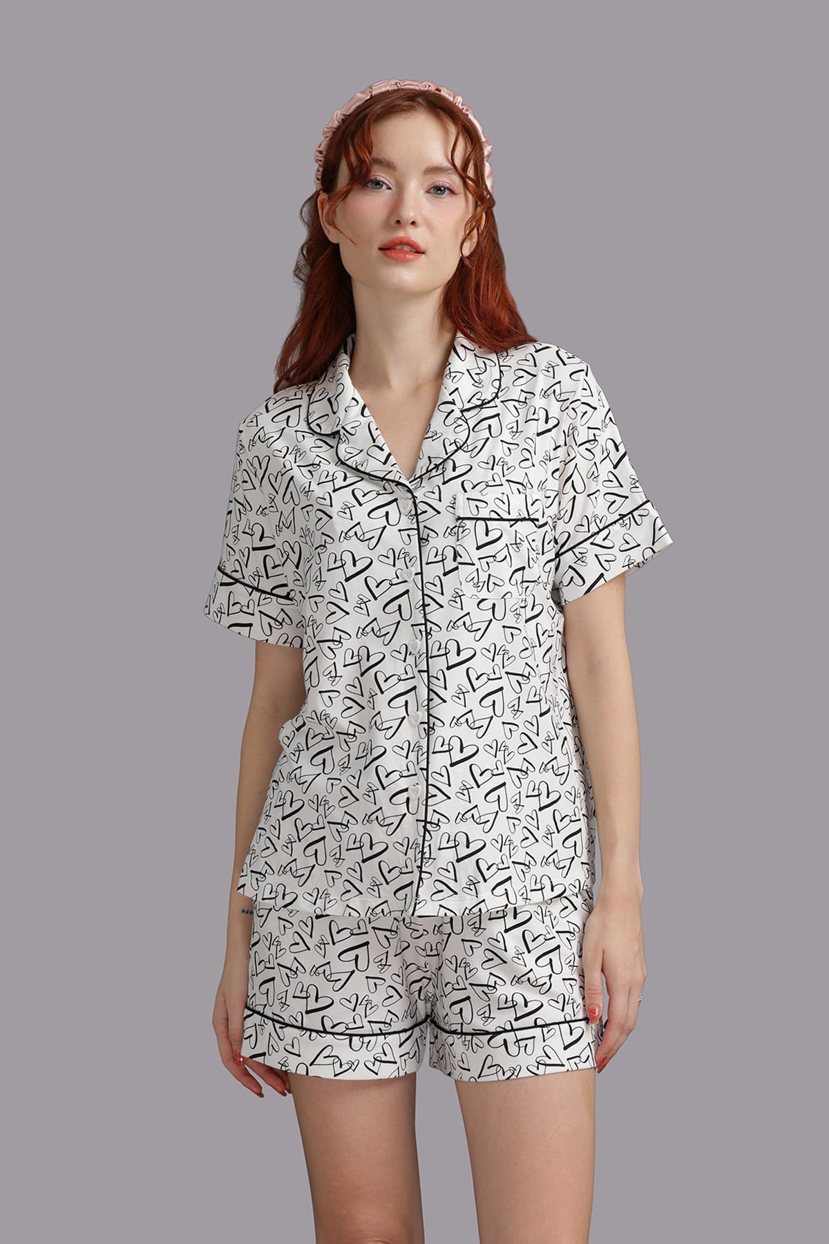 Quần Short Thun Nam Phối Sọc Hông Phúc An N0001 Màu Xám - L