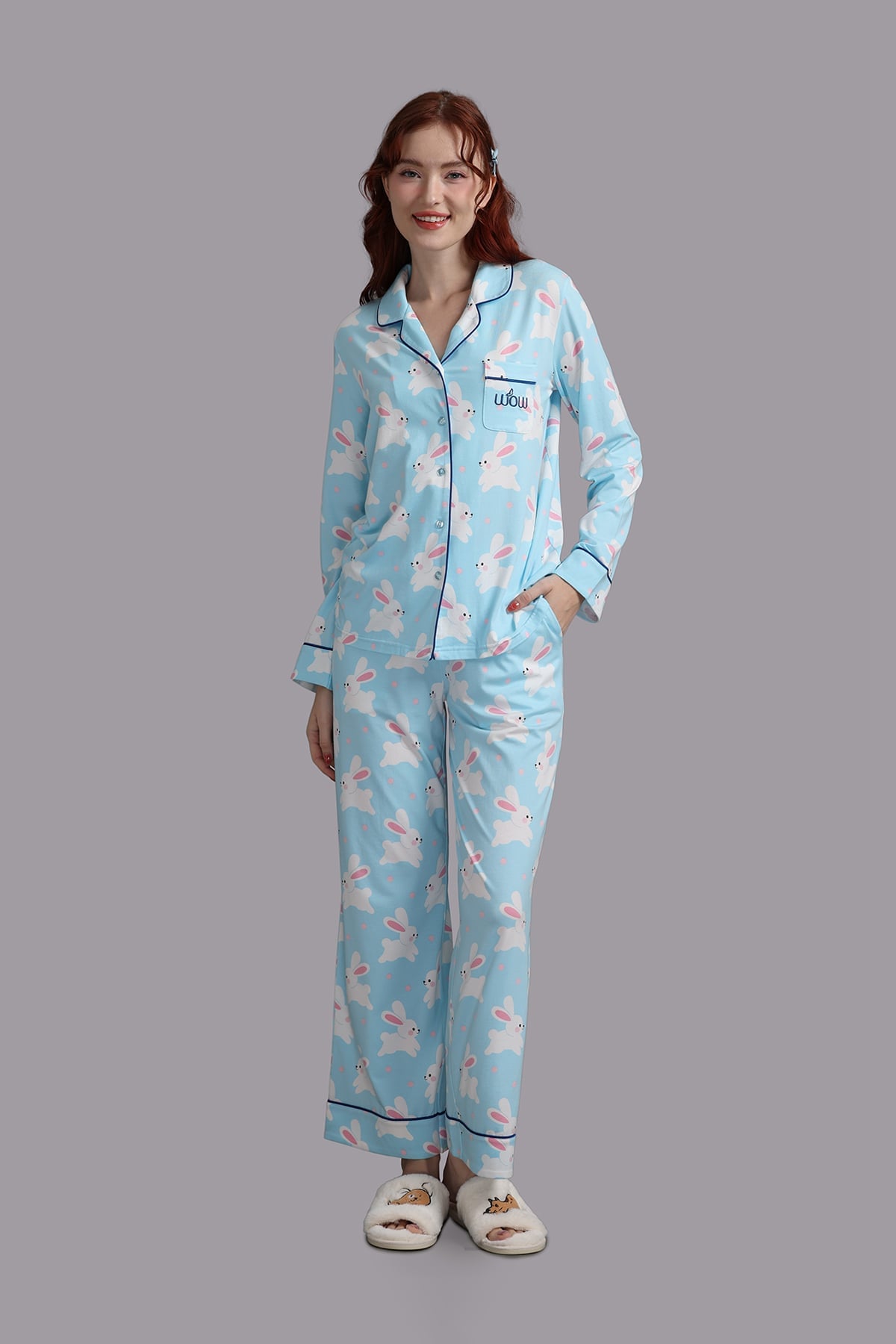 Bộ pijama dài Wow by NDLanNgoc cotton bamboo - N0012