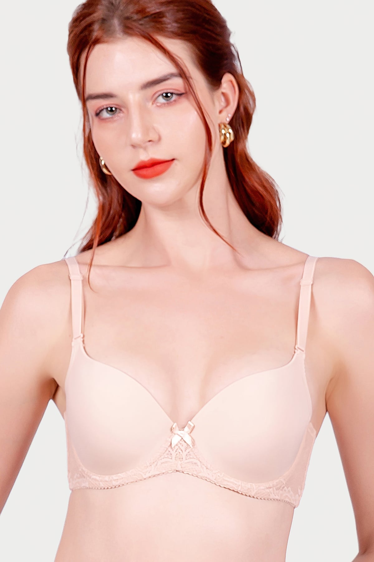 Áo ngực Misaki cúp trơn lưng ren - 0113
