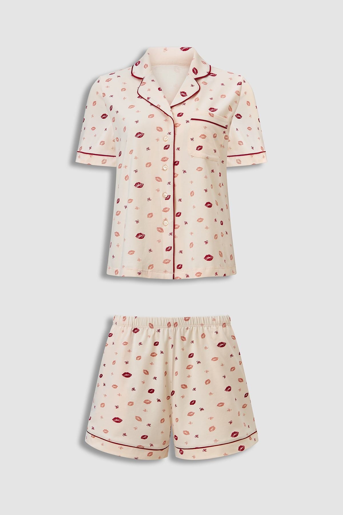 Bộ pijama ngắn nữ Vera cotton spandex in tay ngắn - V0837