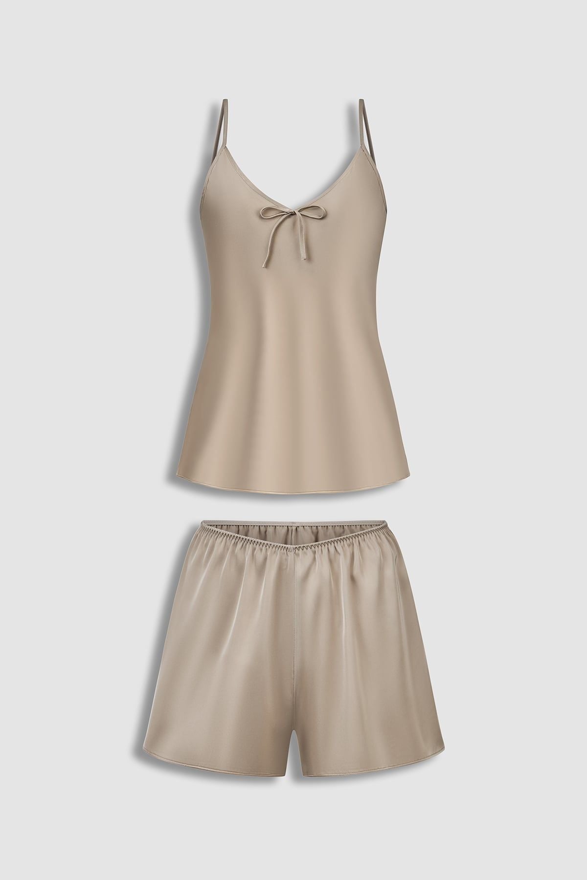 Bộ short nữ Vera satin trơn hai dây – V0890