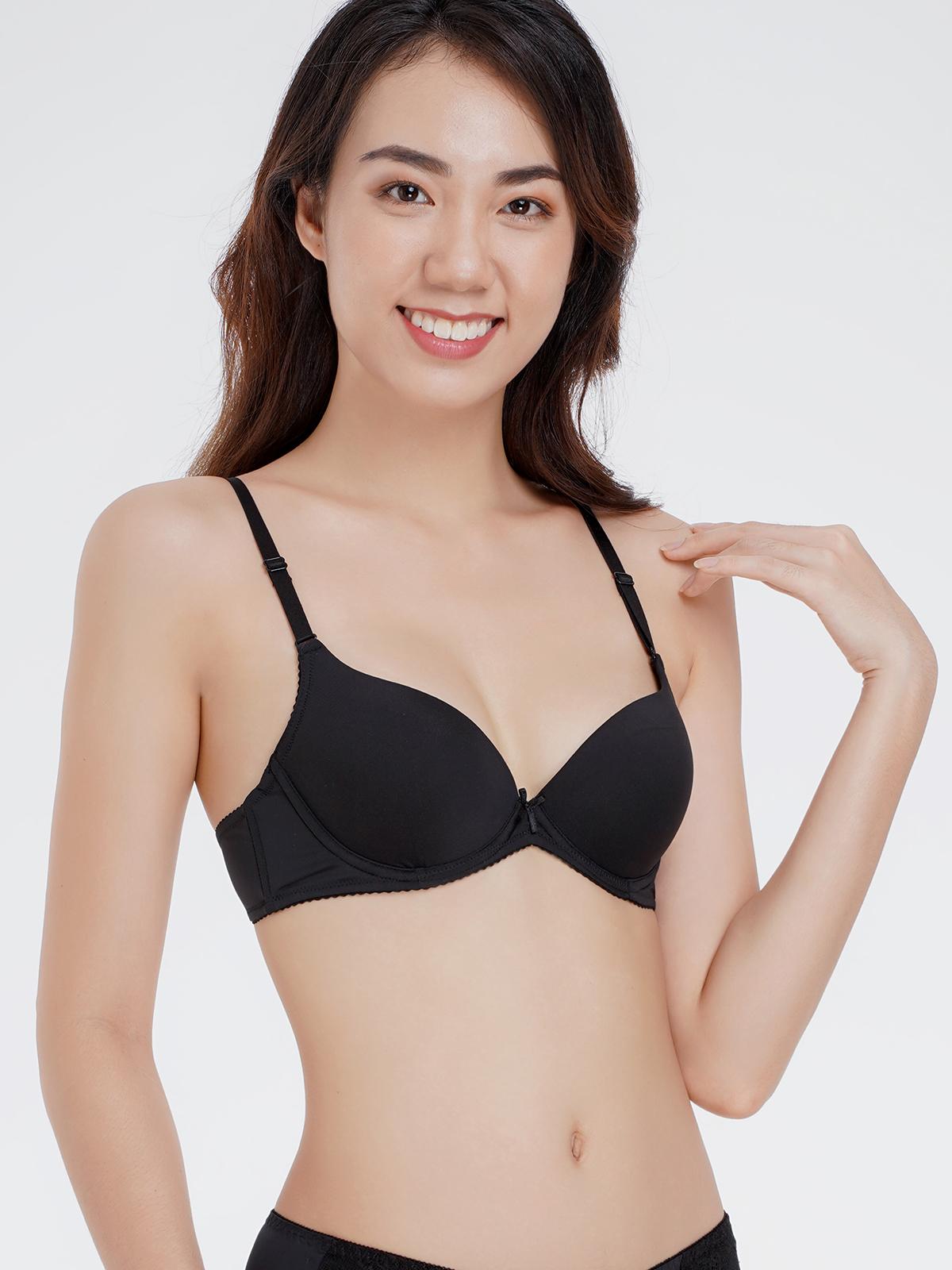Áo ngực nữ Misaki cúp 3/4 mút vừa nylon trơn M1023