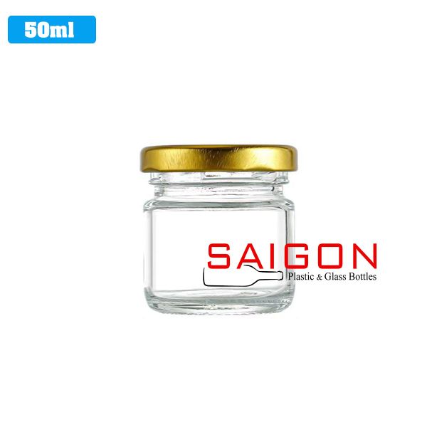 Hũ Trụ 50ml | Hũ Thủy Tinh Nắp Thiếc