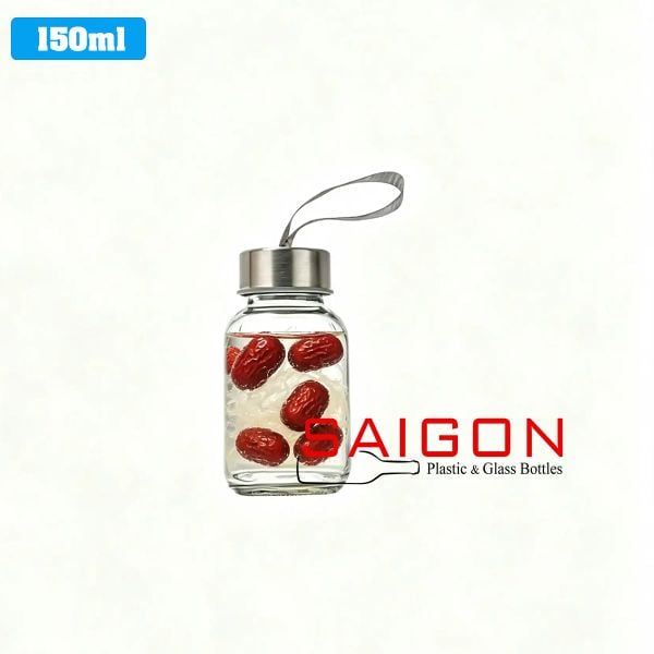 Chai Tròn Trụ 150ml  | Chai thủy tinh Nắp Dây