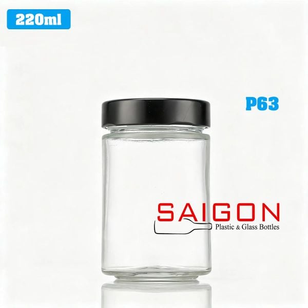Hũ Trụ 220ml Nắp Thiếc Dày P63 | Hũ Thủy Tinh Nắp Thiếc