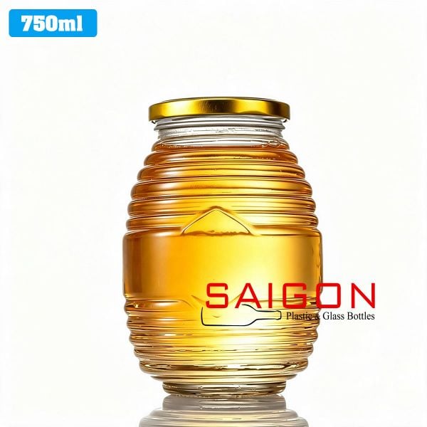 Hũ Ong 750ml | Hũ thủy tinh nắp thiếc
