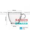 LG-300207/775505(755) - Bộ Tách Thủy Tinh Capuchino Lucky Audrey Cup Glass 190ml | Nhập Khẩu Thái Lan