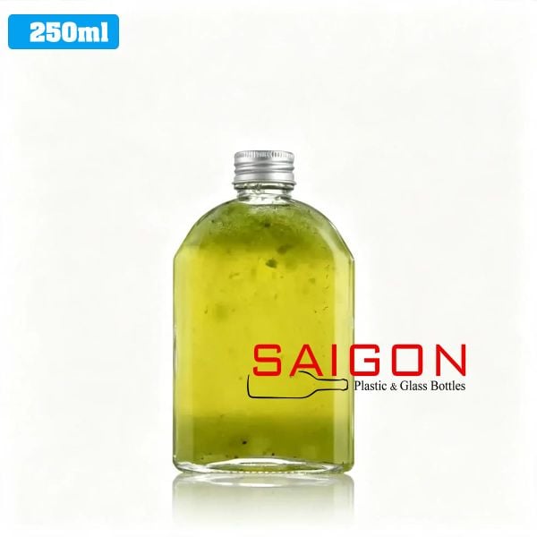 Chai Dẹp Vai Bầu 250ml | Chai thủy tinh nắp nhôm