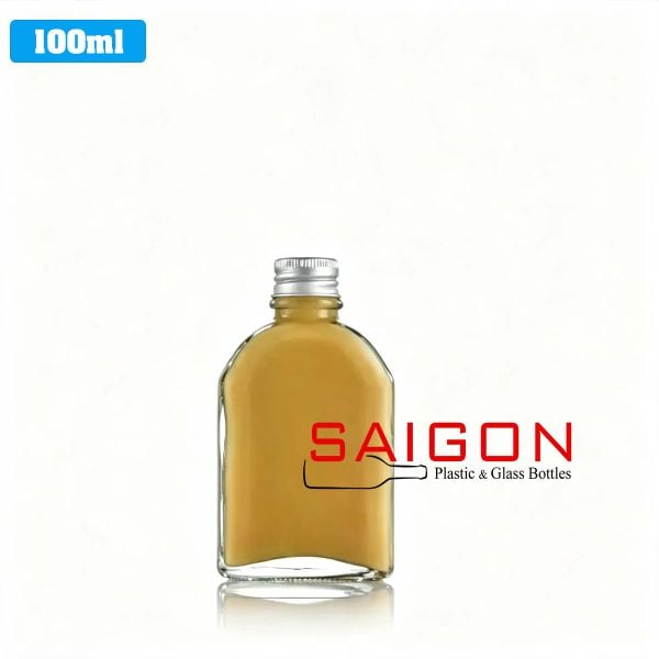 Chai Dẹp Vai Bầu 100ml | Chai thủy tinh nắp nhôm