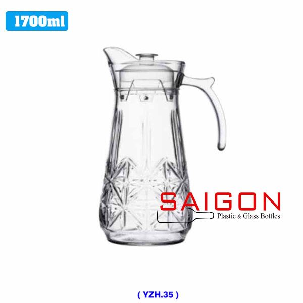 DELI YZH35 - Bình Nước Thủy Tinh Deli Pitcher Glass 1700ml | Thủy Tinh Cao Cấp