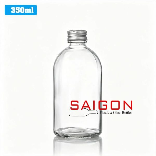 Chai Tròn Nước ép 350ml | Chai thủy tinh nắp nhôm