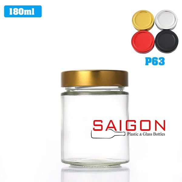 Hũ Trụ 180ml Nắp Thiếc Dày P63 | Hũ Thủy Tinh Nắp Thiếc