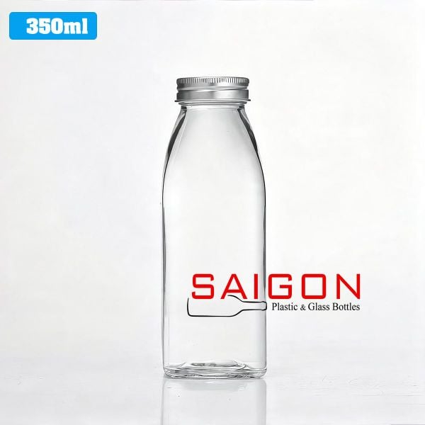 Chai Vuông 350ml | Chai thủy tinh nắp nhôm