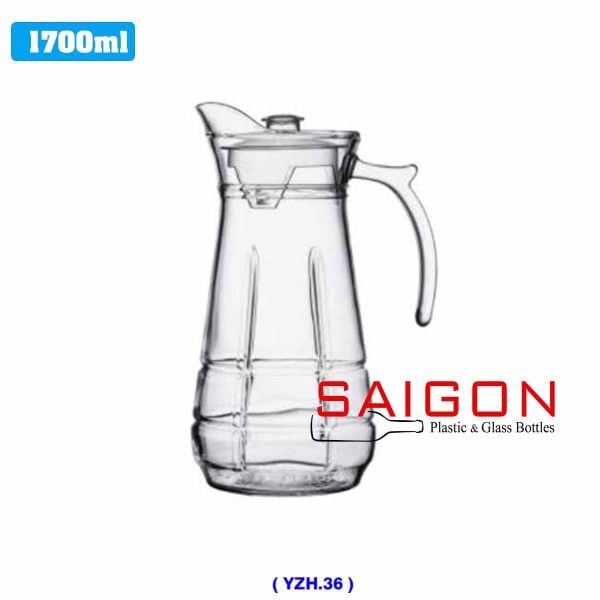 DELI YZH36 - Bình Nước Thủy Tinh Deli Pitcher Glass 1700ml | Thủy Tinh Cao Cấp