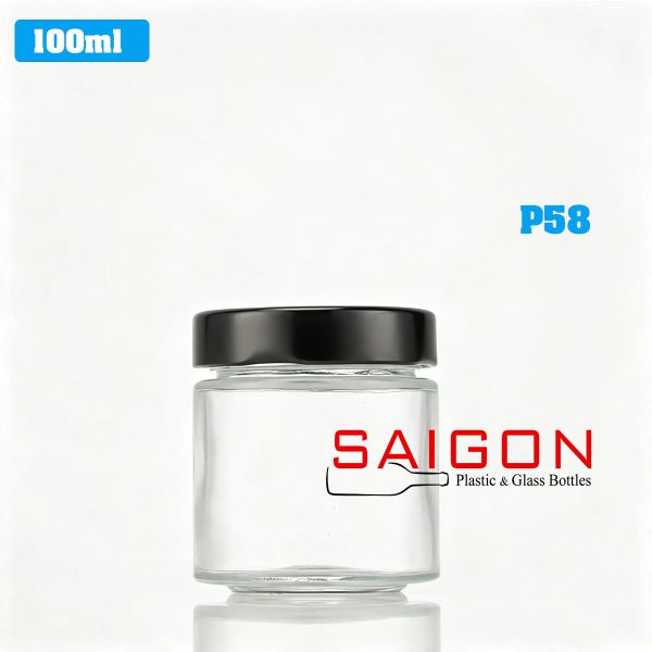 Hũ Trụ 100ml Nắp Thiếc Dày P58 | Hũ Thủy Tinh Nắp Thiếc