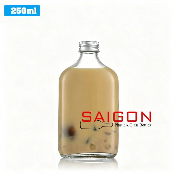 Chai Dẹp Cổ Cao 250ml | Chai thủy tinh nắp nhôm