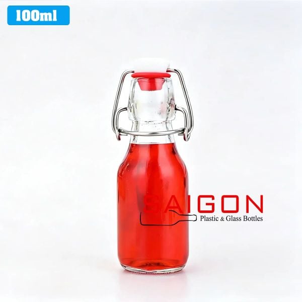 Chai Gài Tròn 100ml | Chai thủy tinh nắp gài