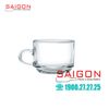 Ocean ( P00340+ P00271 ) - Bộ Tách Thủy Tinh Ocean Stack Tea Cup 200ml ( Đĩa + Tách ) | Nhập Khẩu Thái Lan