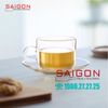 Ocean ( P00340+ P00271 ) - Bộ Tách Thủy Tinh Ocean Stack Tea Cup 200ml ( Đĩa + Tách ) | Nhập Khẩu Thái Lan