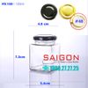 Hũ Vuông 100ml | Hũ Thủy Tinh Nắp Thiếc