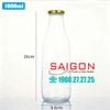 Chai Sữa Tròn 1000ml | Chai thủy tinh nắp thiếc