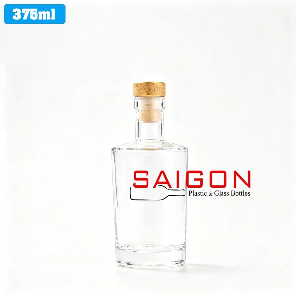 Chai tròn vai ngang 375ml | Chai thủy tinh nút nhấn