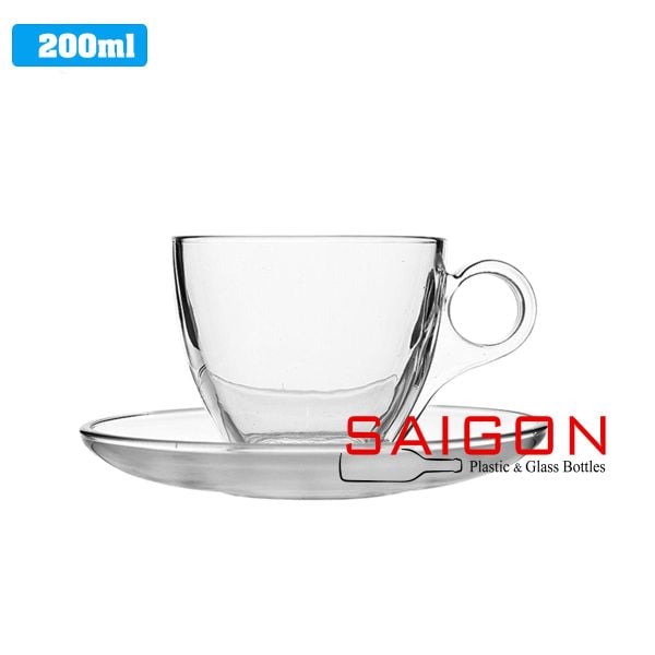 LG-300207.755 - Bộ Tách Thủy Tinh Capuchino Lucky Audrey Cup Glass 200ml | Nhập Khẩu Thái Lan