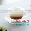 Ocean ( P02443 + P02471 ) - Bộ Tách Thủy Tinh Caffe Latte 260ml ( Đĩa + Tách ) | Nhập Khẩu Thái Lan