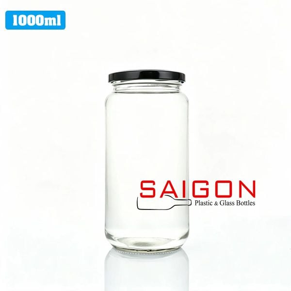 Hũ Trụ 1000ml | Hũ Thủy Tinh Nắp Thiếc