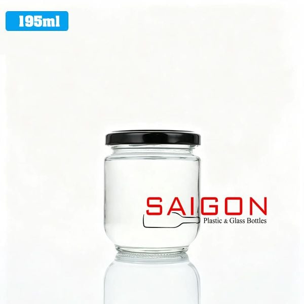 Hũ Trụ đáy bầu 195ml | Hũ Thủy Tinh Nắp Thiếc